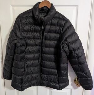 Eddie Bauer Womens Jacket Down Black Puffer Full Zip Coat Size 2XL XXL